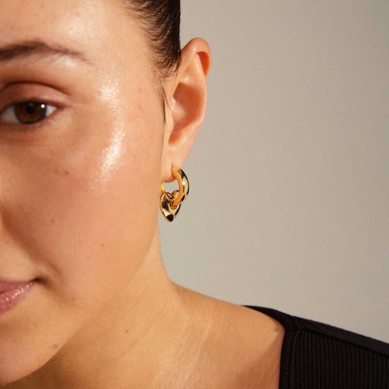 Pilgrim Iokaste Recycled Chunky Hoops - Gold Plated image number 1